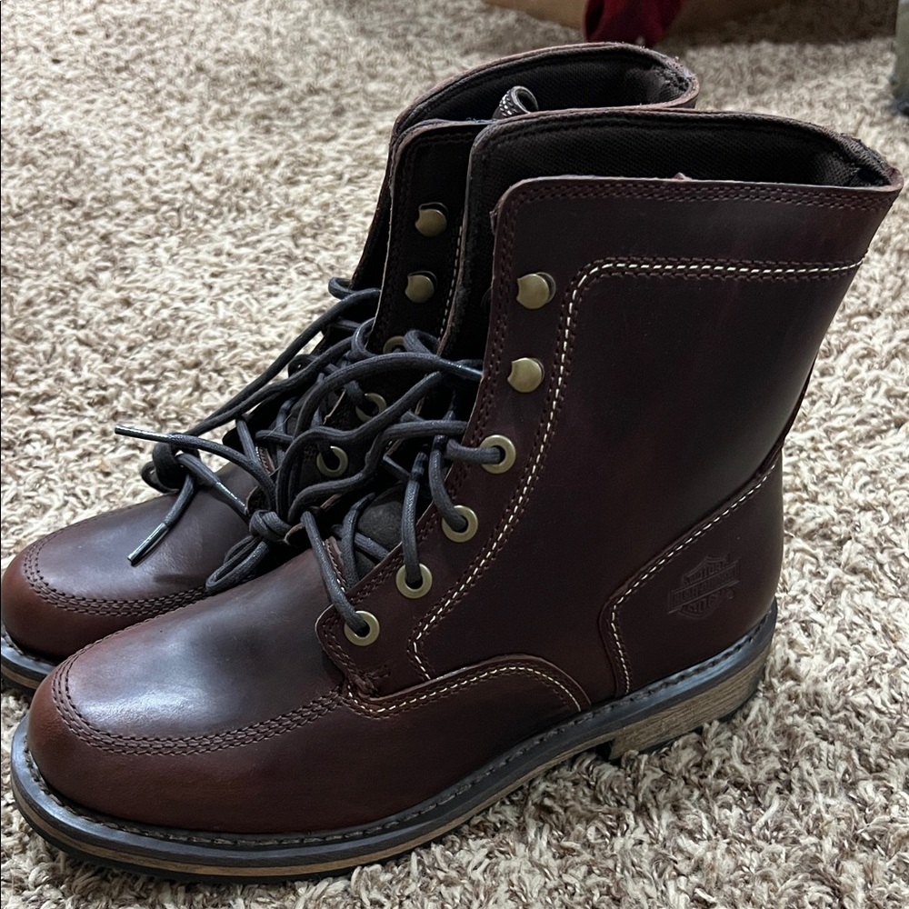 Harley Davidson Henna 5" lace motorcycle boots sz 10 womens brown